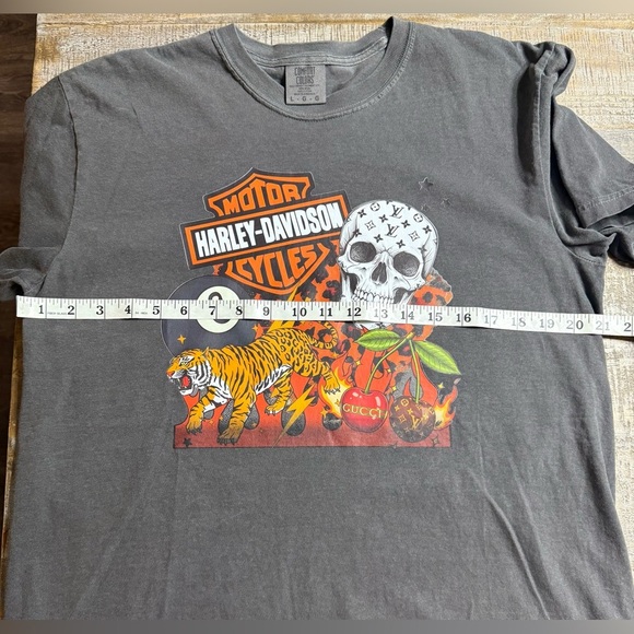 Comfort Colors Graphic Tee with Skull and Tiger - Picture 5 of 6